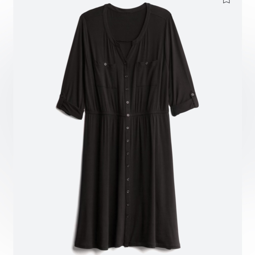 NWT - Market & Spruce 1X Black Lany Knit Shirt Dress